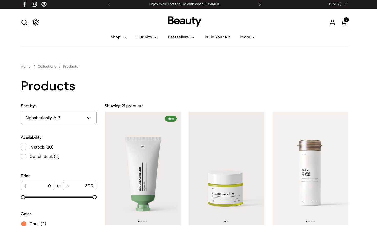 Shopify 2.0 theme filter