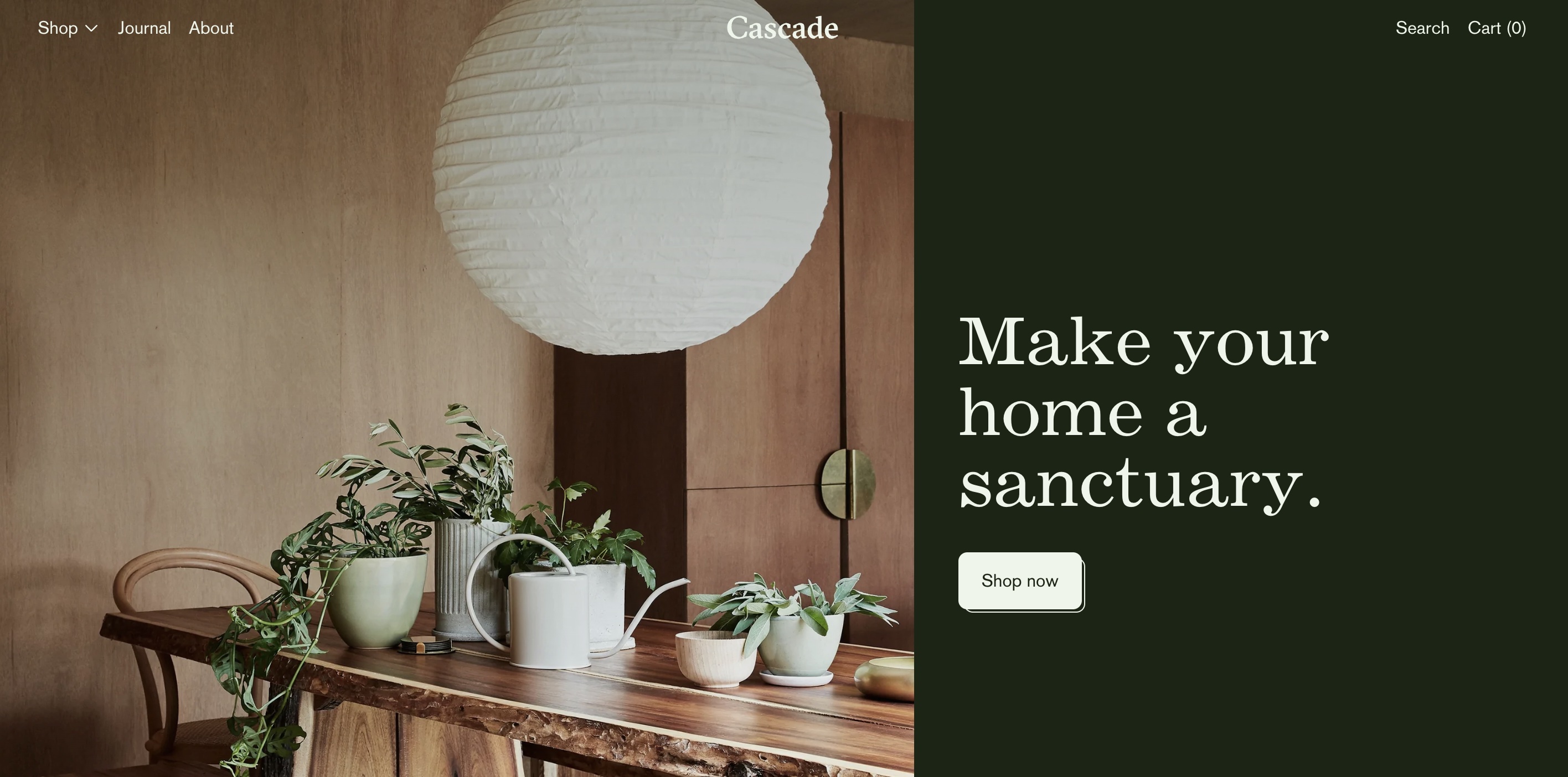 Cascade paid Shopify furniture theme